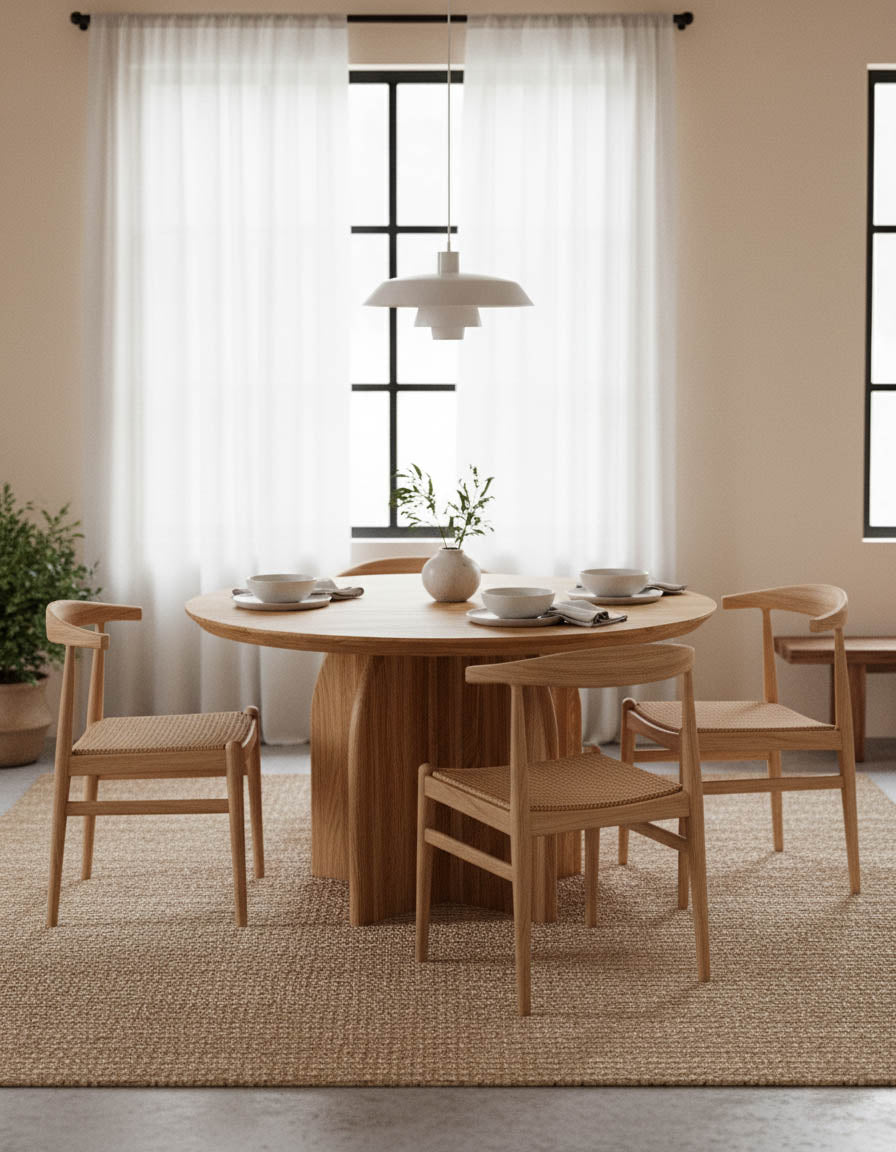 Stół 01 – okrągły stół dębowy